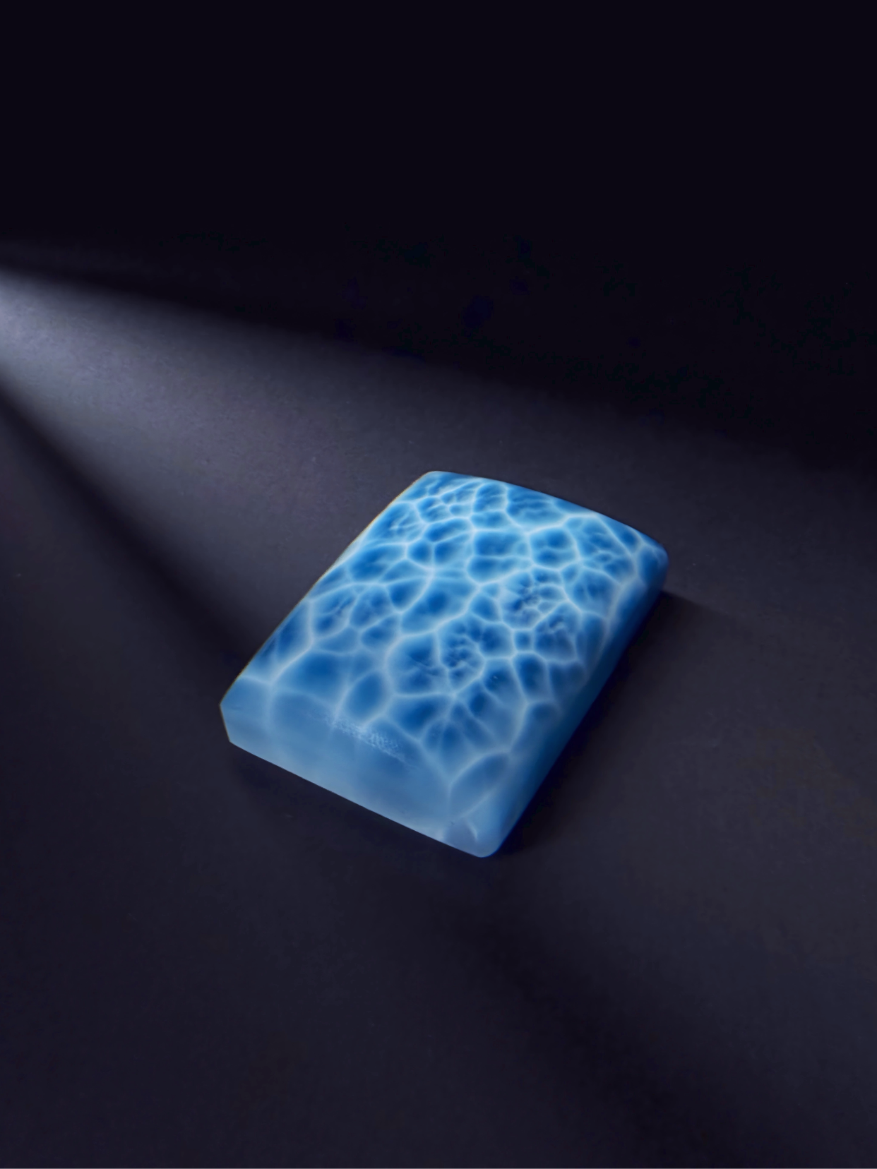 High-Quality Larimar Square Plate Untreated Stone Necklace Material Wushi Brand DIY Raw Stone for Accessories