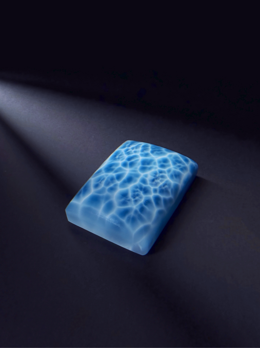 High-Quality Larimar Square Plate Untreated Stone Necklace Material Wushi Brand DIY Raw Stone for Accessories