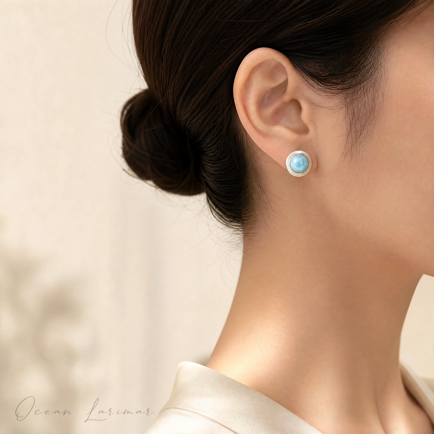 Dominican Natural Larimar S925 Silver Earrings, Highly Translucent
