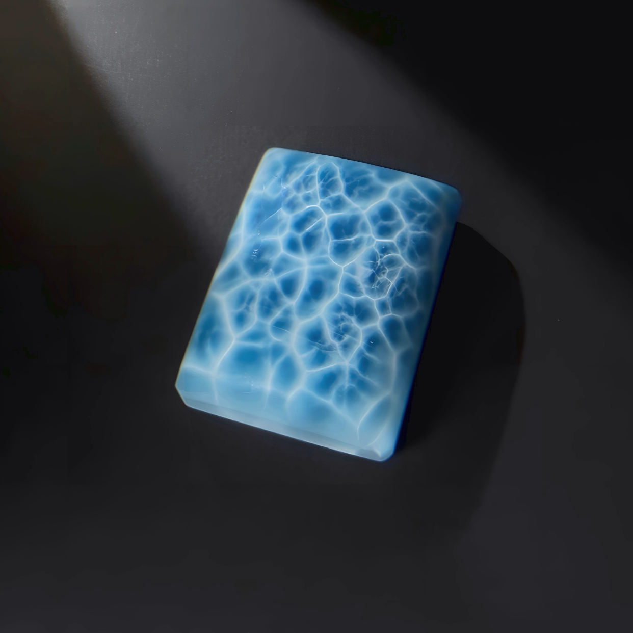 High-Quality Larimar Square Plate Untreated Stone Necklace Material Wushi Brand DIY Raw Stone for Accessories