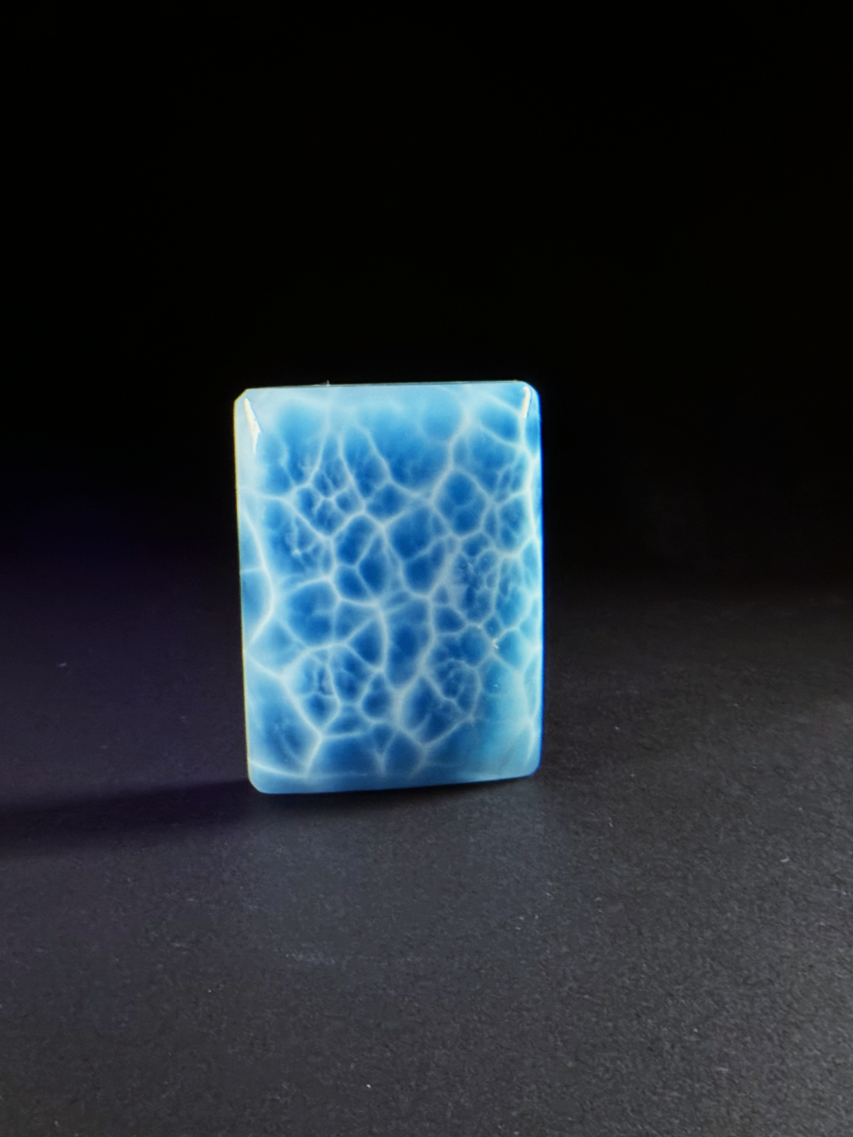 High-Quality Larimar Square Plate Untreated Stone Necklace Material Wushi Brand DIY Raw Stone for Accessories