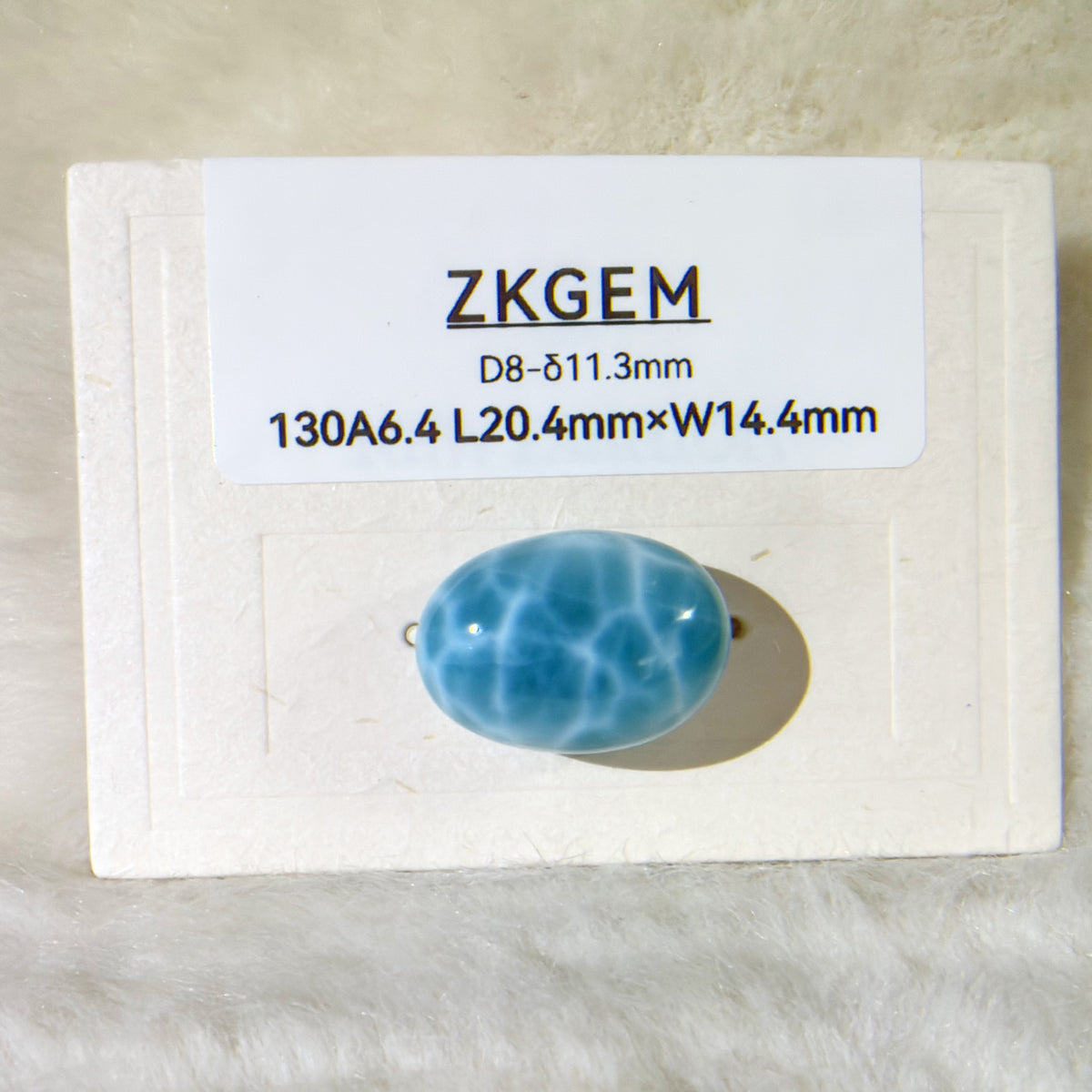 High-quality oval larimar loose stone