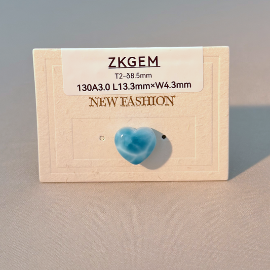 Larimar Heart-Shaped Loose Stone, High Quality Natural Stone