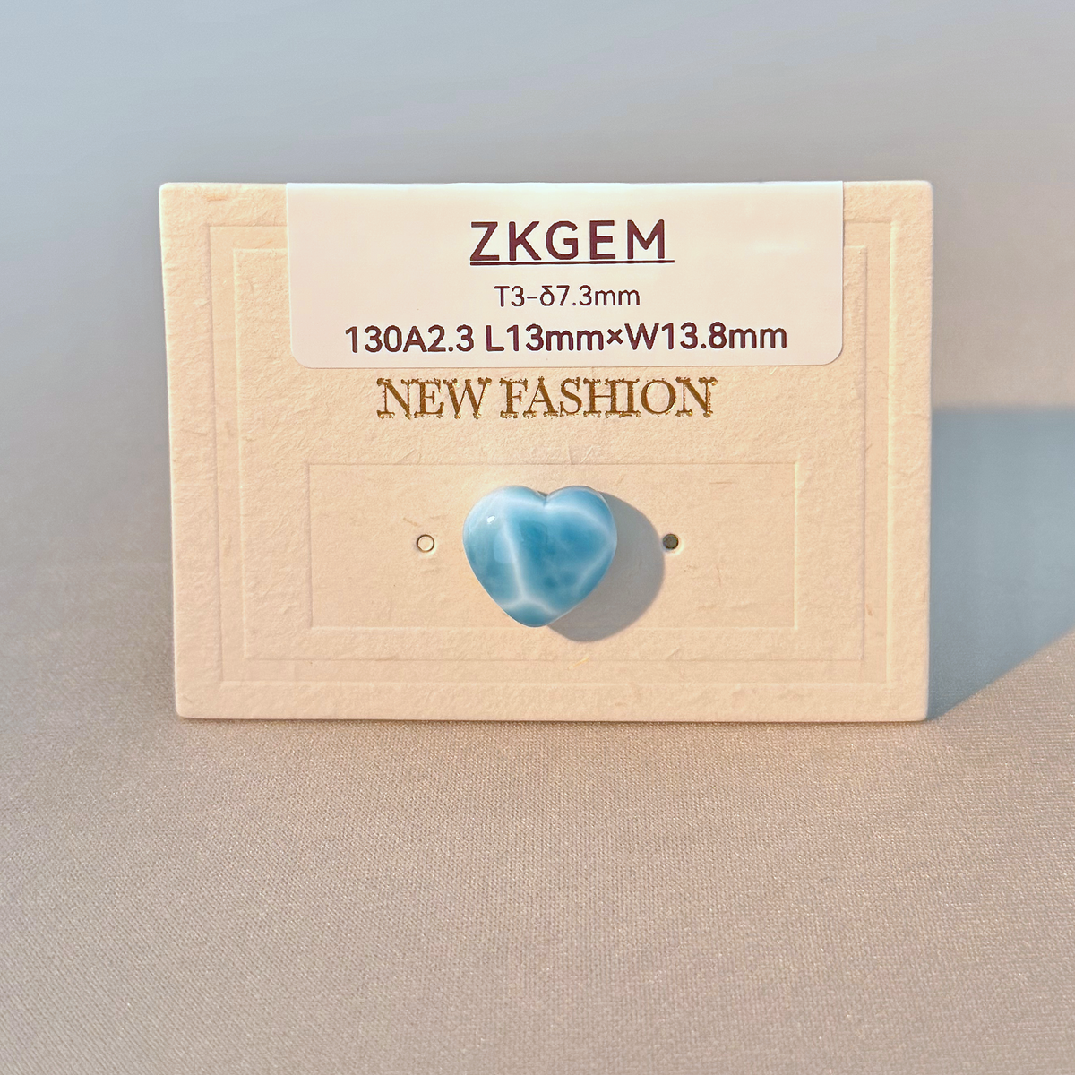 Larimar Heart-Shaped Loose Stone, High Quality Natural Stone