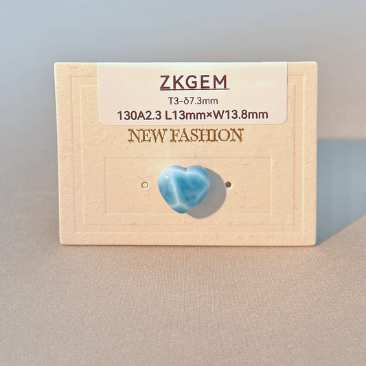 Larimar Heart-Shaped Loose Stone, High Quality Natural Stone
